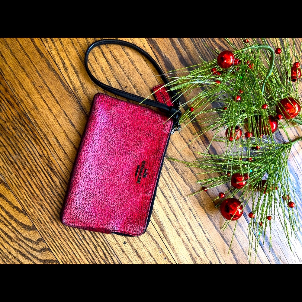 Red coach wristlet